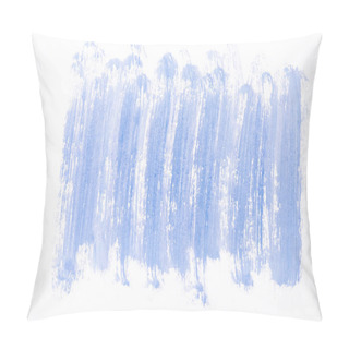 Personality  Top View Of Abstract Blue Paint Brushstrokes On White Background Pillow Covers