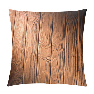 Personality  Wooden Fence Planks Background Painted In Brown Pillow Covers