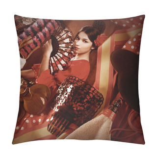 Personality  Flamenco Woman With Bullfighter And Typical Spain Espana Pillow Covers