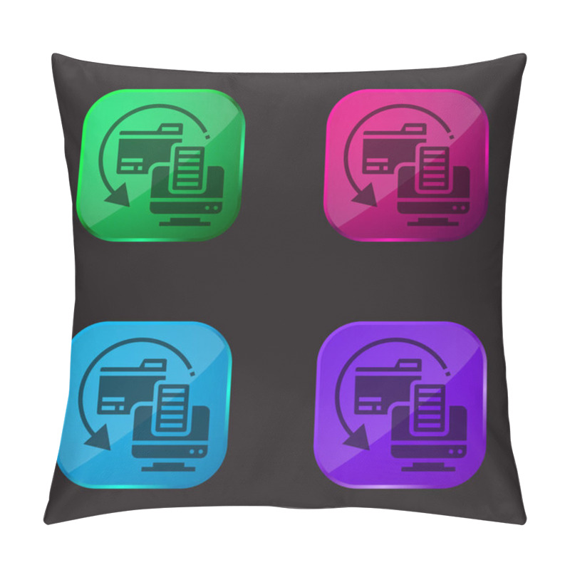 Personality  Backup Copy Four Color Glass Button Icon Pillow Covers