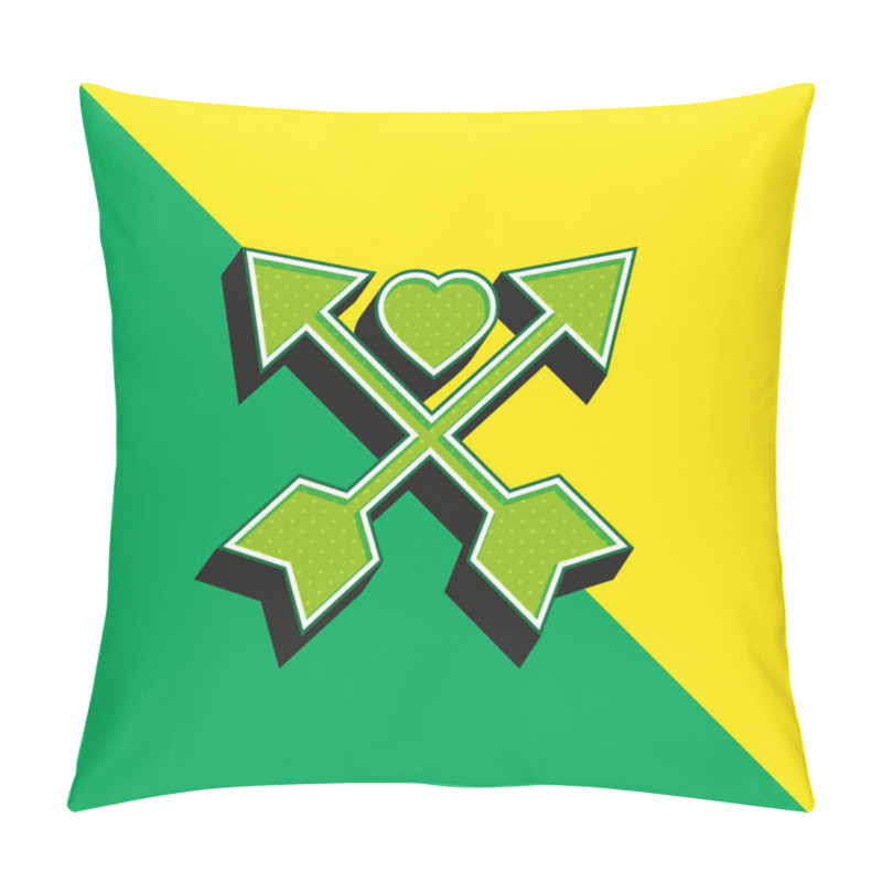 Personality  Arrows Green And Yellow Modern 3d Vector Icon Logo Pillow Covers
