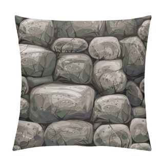 Personality  Seamless Texture Stones Wall. Pillow Covers
