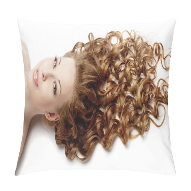 Personality  Girl with perfect curls pillow covers