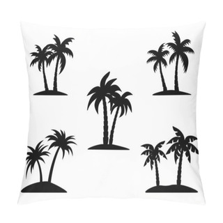 Personality  Vector Set Of Palm Trees. Simple Isolated Tropical Tree Contour. Pillow Covers