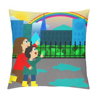 Personality  Rainbow After The Rain Pillow Covers