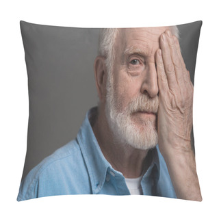 Personality  Senior Man Reviewing Eyesight Pillow Covers