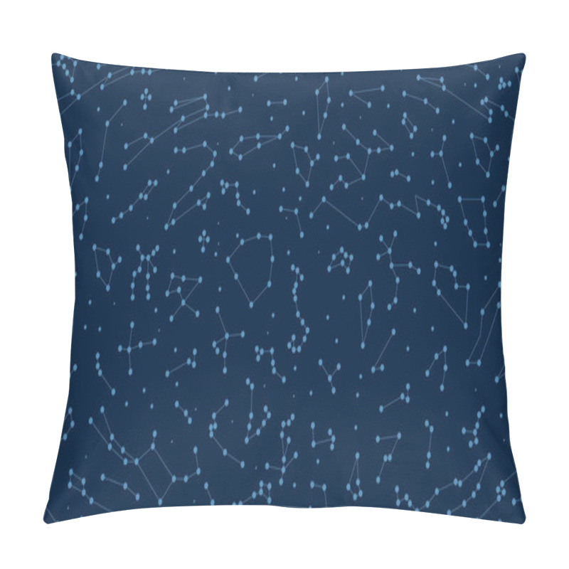 Personality  Vector. Astronomy different constellations  on a blue background pillow covers
