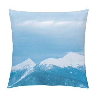 Personality  Scenic View Of Snowy Mountains And Cloudy Sky Pillow Covers
