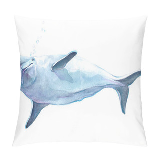 Personality  Watercolor Realistic Dolphin Animal Isolated Pillow Covers