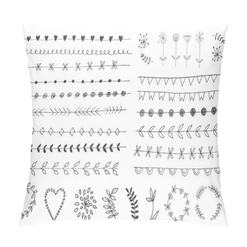 Personality  Hand drawn vintage floral elements.  pillow covers