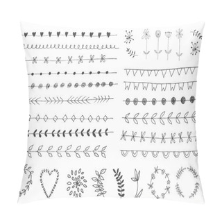 Personality  Hand Drawn Vintage Floral Elements.  Pillow Covers