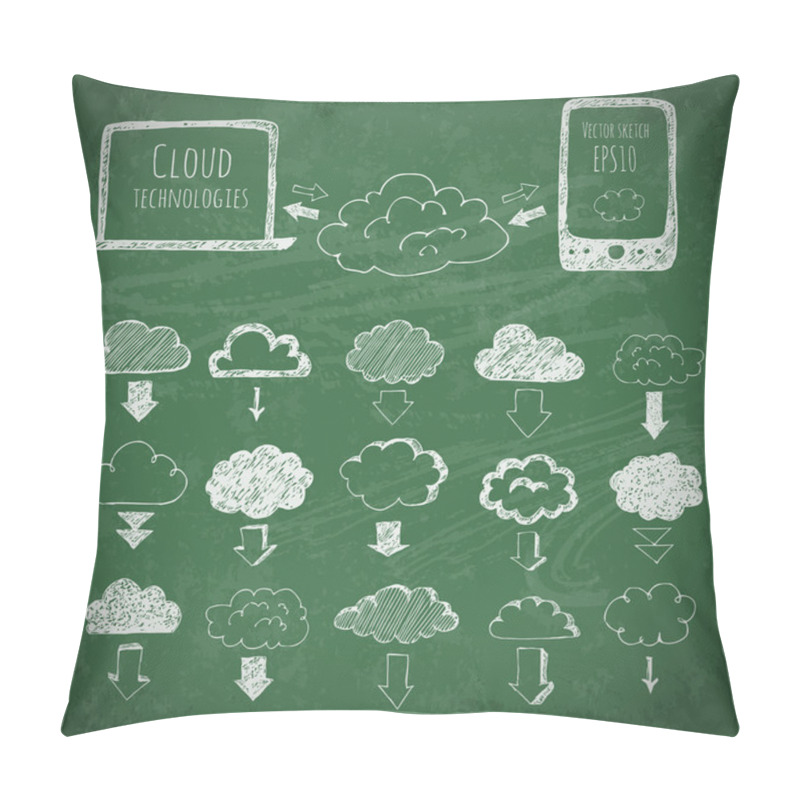 Personality  Cloud computing sketch. pillow covers