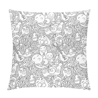 Personality  Funny Monsters Seamless Pattern Pillow Covers