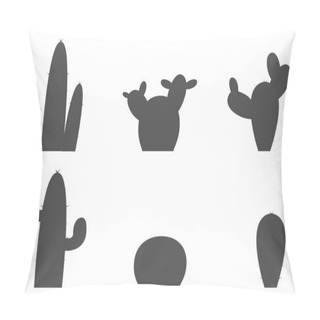 Personality  Set Of Silhouettes Of A Cactus On A White Background Pillow Covers