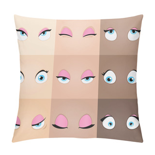 Personality  Set Of Cartoon Girl Eyes Pillow Covers