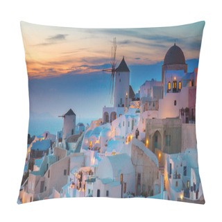 Personality  Oia Village At Night, Santorini Pillow Covers