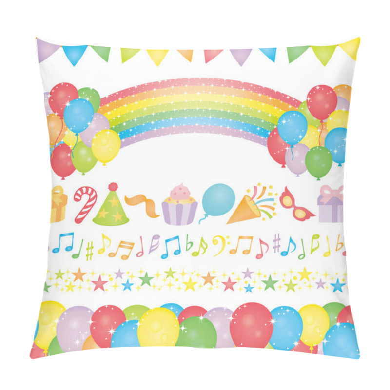 Personality  Set of birthday party elements. pillow covers