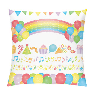 Personality  Set Of Birthday Party Elements. Pillow Covers