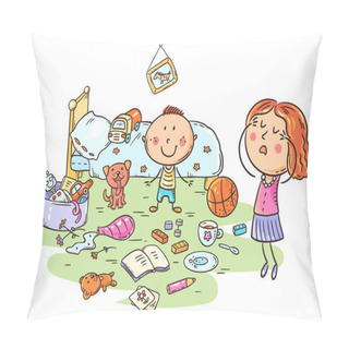 Personality  Mother Is Shocked By The Mess In The Kids Room Pillow Covers