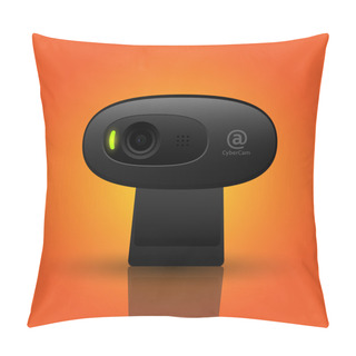 Personality  Vector Illustration Of A Black Webcam. Pillow Covers