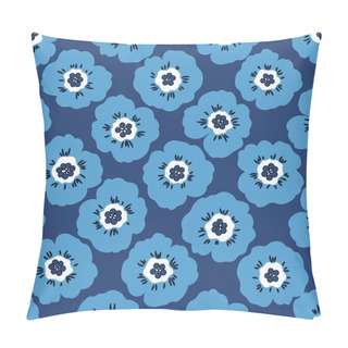Personality  Vector Seamless Cute Minimalistic Naive Poppy Flower Pattern. Pillow Covers