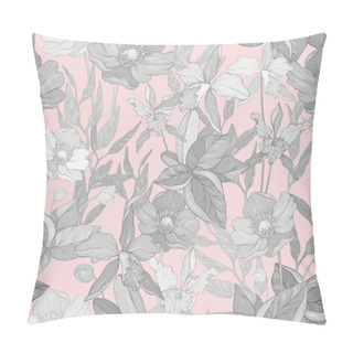 Personality  Seamless Pattern With Flowers, Pastel Colors Pillow Covers