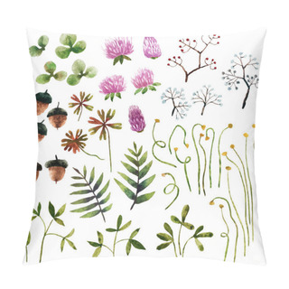 Personality  Watercolor Botanical Elements Pillow Covers