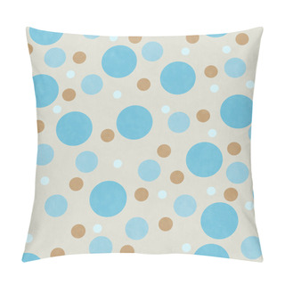 Personality  Teal, Brown And Beige Polka Dot Tile Pattern Repeat Background Pillow Covers
