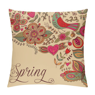 Personality Floral Background, Spring Theme, Greeting Card. Pillow Covers