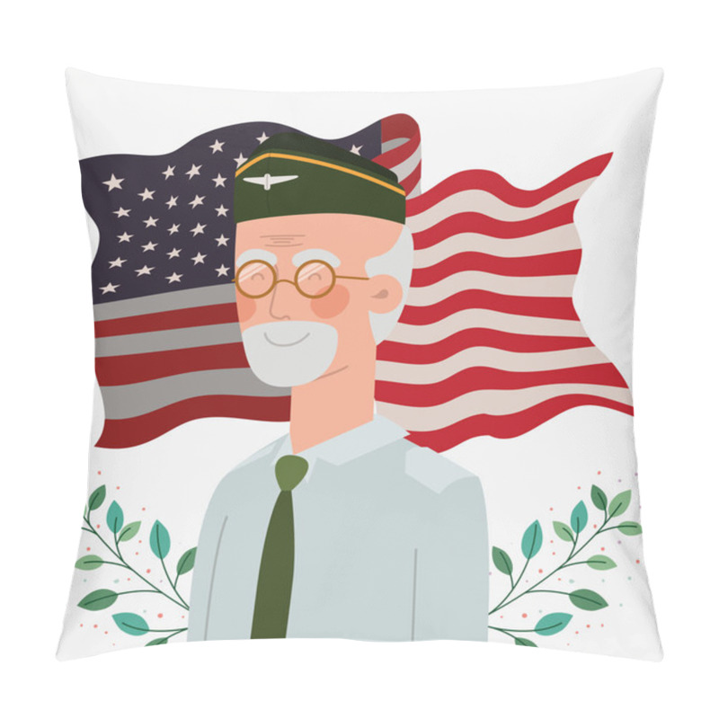 Personality  Memorial Day Card With Veteran And Usa Flag Pillow Covers