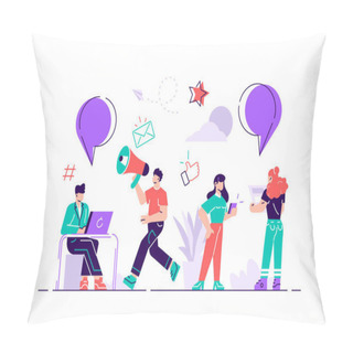 Personality  Flat Vector Illustration Of The Characters Pillow Covers