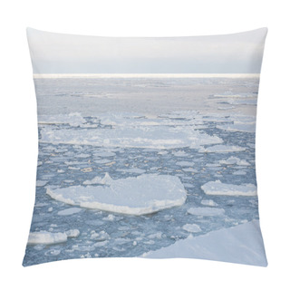 Personality  Winter Ice Background In Okhotsk Sea Pillow Covers