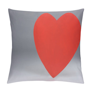 Personality  Simple Red Heart Sign On Grey Pillow Covers