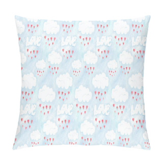 Personality  Saint Valentines Day Seamless Pattern, Love Clouds Pillow Covers