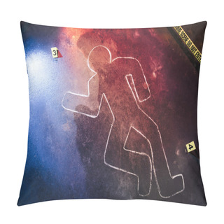 Personality  Fresh Crime Scene With Yellow Tape At Night Pillow Covers