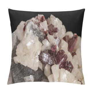 Personality  Macro Stone Cinnabar Dolomite Mineral On A Black Background  Pillow Covers