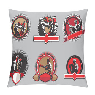 Personality  Set Of Boxing Icons Or Emblems Pillow Covers