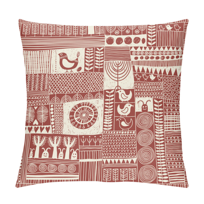 Personality  Seamless pattern in style of patchwork pillow covers