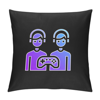 Personality  Battle Blue Gradient Vector Icon Pillow Covers