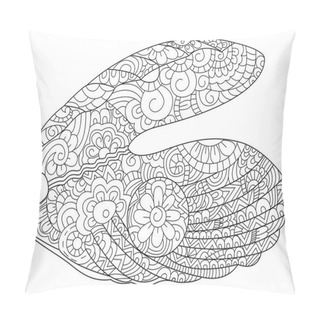 Personality  Oyster With Pearl Coloring Book Vector For Adults Pillow Covers