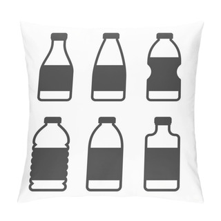 Personality  Water Bottle Icon Set On White Background. Vector Pillow Covers