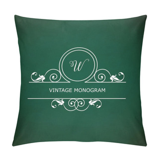 Personality  Monogram W On Chalkboard Pillow Covers
