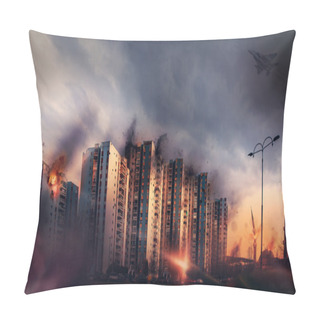 Personality  War In The City. Bombardment Civilian Districts Pillow Covers