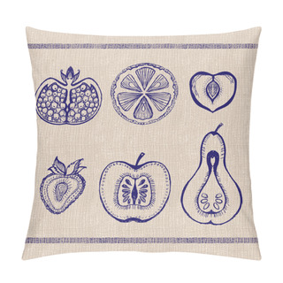 Personality  Cute Fruits Seamless Vector Background Pillow Covers