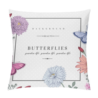 Personality  Pattern With  Flowers And Butterflies. Pillow Covers