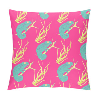 Personality  Chameleons Seamless Pattern Pillow Covers