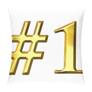 Personality  3D Golden Number 1 Pillow Covers