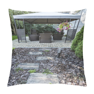 Personality  Beauty Garden With Wicker Furniture Pillow Covers