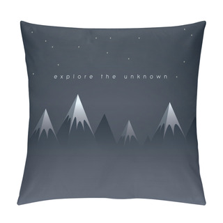 Personality  Low Poly Mountains Night Landscape Vector Background With Stars In The Sky. Symbol Of Exploration, Discovery And Outdoor Adventures. Pillow Covers
