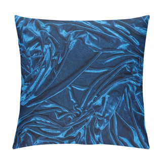 Personality  Top View Of Background Of Blue Velour Fabric  Pillow Covers